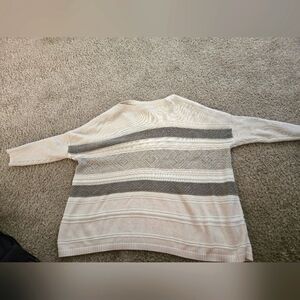 Tan Striped Pancho Sweater XL